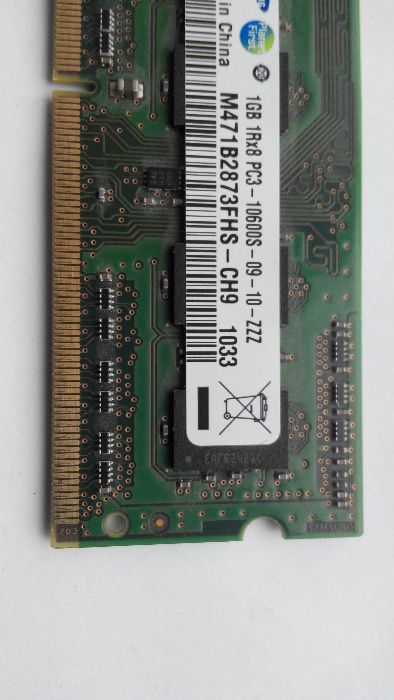 Оперативная память ноутбучная So-dimm DDR3-1333 1Gb Samsung