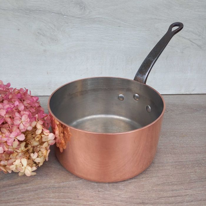 Profesjonalny miedziany garnek rondel poj 3 l grube dno 3mm sygnowany