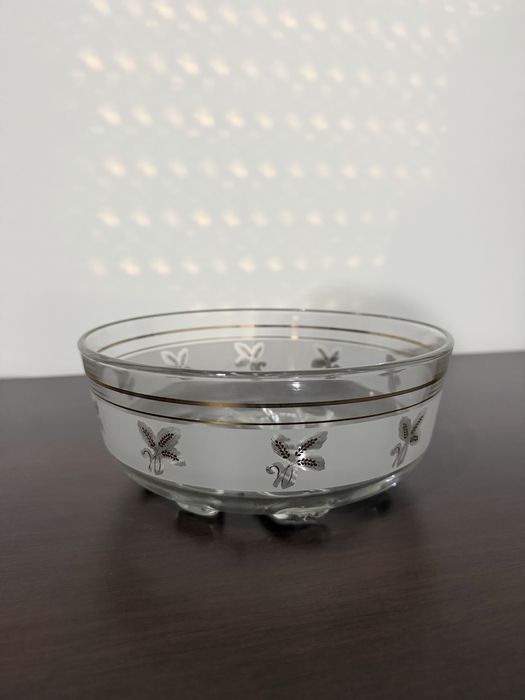 Conjunto de taças de vidro vintage decoradas
