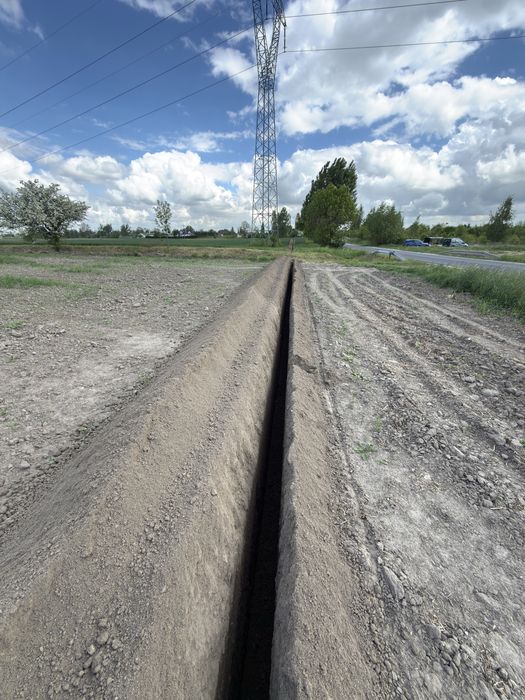 Koparka łańcuchowa wynajem & usługi, przyłącza
