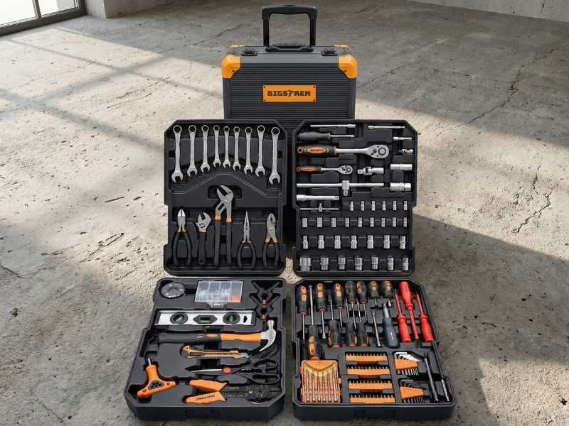 Zestaw Narzędzi 1000 el Walizka Aluminiowa Klucze Nasadki Bity XXL