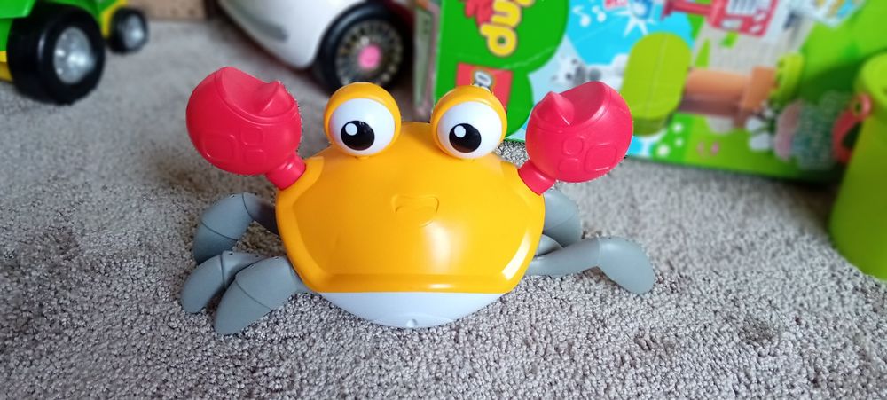 Krab zabawka chodzi