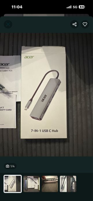 Hub adapter Acer 7 w 1 nowy