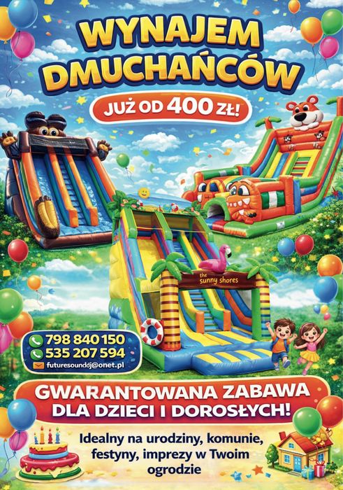 Dmuchaniec  dmuchana zjezdzslnia/plac zabaw Najlepsza cena w okolicy