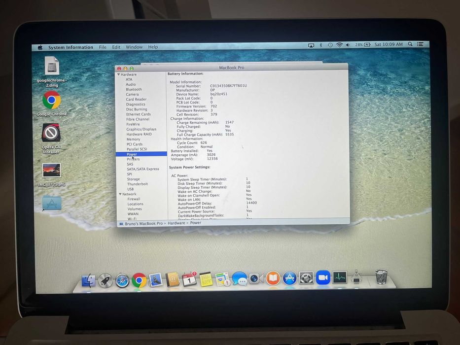 Macbookpro Model A1502 13-Inch 2013 Retina 8GB RAM Intel Core i5