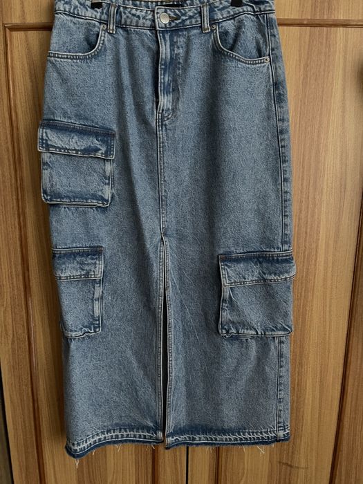 Джинсовая юбка карго XL