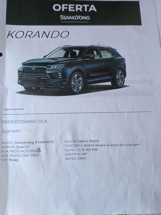 SsangYong/KGM Korando Pierwszy własciciel,stan bdd,pokrowce,chlapacze,opony,kamery