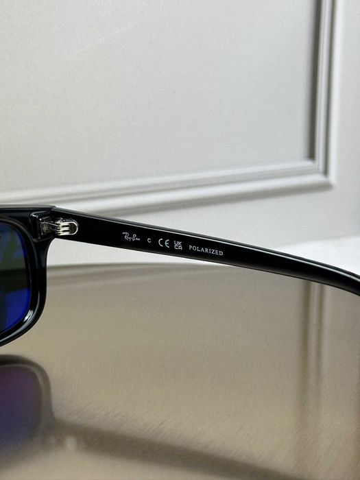 Сонцезахисні окуляри Ray-Ban RB2224 чорні, зелена лінза G15, поляризовані, прямокутні, чоловічі, оригінал