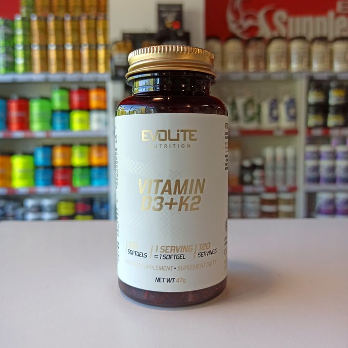 Evolite Vitamin D3+K2 120kaps Witamina D3 K2 MK7 Zdrowe Kości