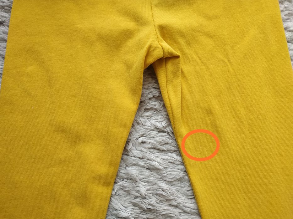 Legginsy/gładkie/żółte/falbanki/wiosna/lato/Haydi/r.98/104