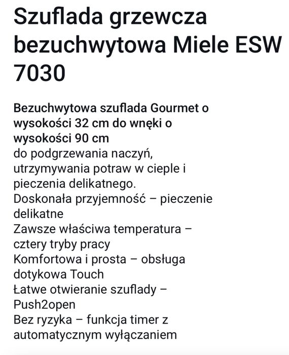 Szuflada Miele ESW 7030 Biała