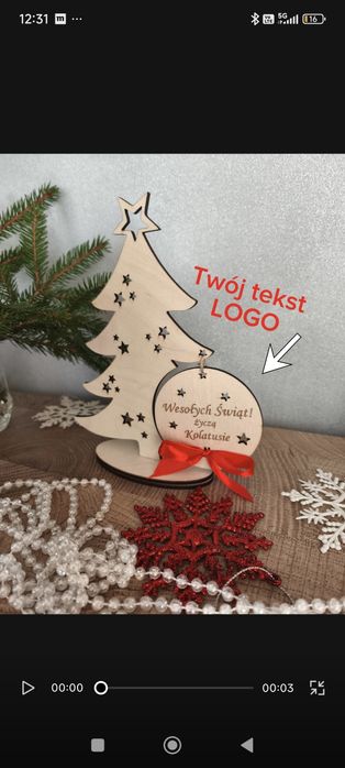 Dekoracja świąteczna z życzeniami