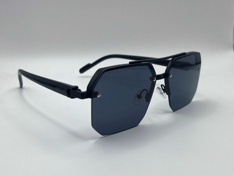 Nowe okulary przeciwsłoneczne pilotki unisex czarne grafitowe szkła