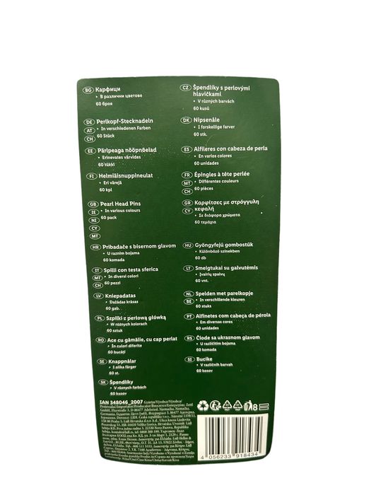 Szpilki krawieckie z kolorowymi główkami 60 sztuk nr.7778