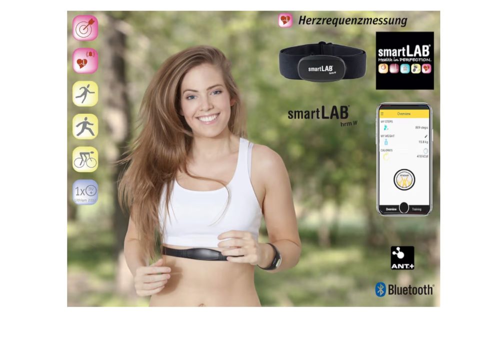 Nowy smartLAB hrm W pulsometr pas piersiowy/pasek Bluetooth i ANT