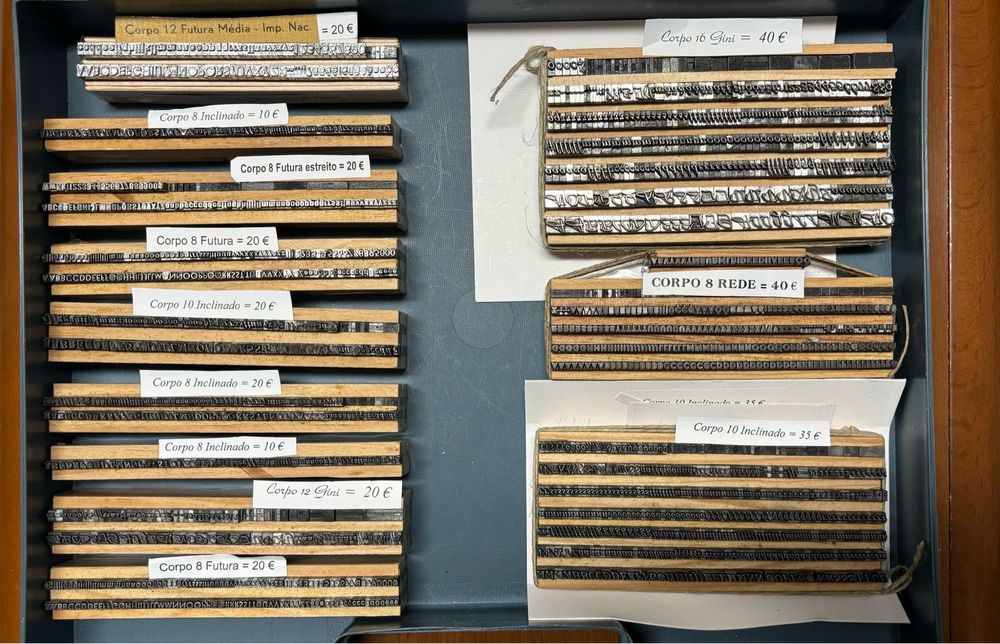 Diversos materiais para Letterpress/Tipografia