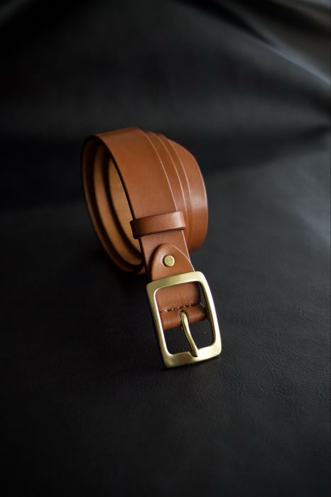 Ремінь чоловічий шкіряний / Ремень мужской кожаный. Ручна робота