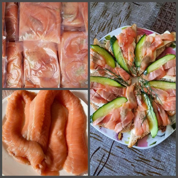 Сьомга обріз, слайси,верхня частина балика,слабосолена без шкіри і кіс