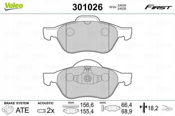 Zestaw Klocków Hamulcowych Valeo 301026