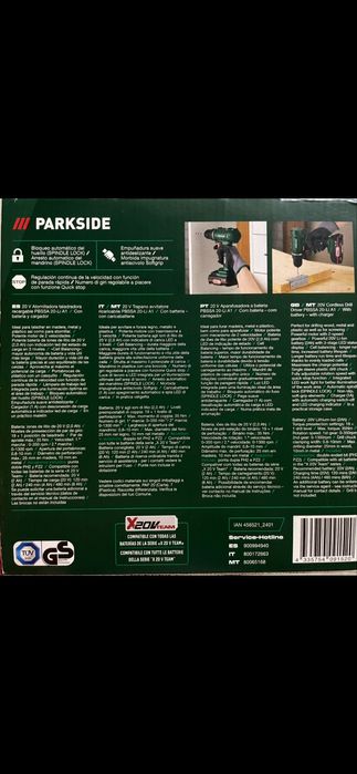 Aparafusafora 20v Parkside com carregador e bateria