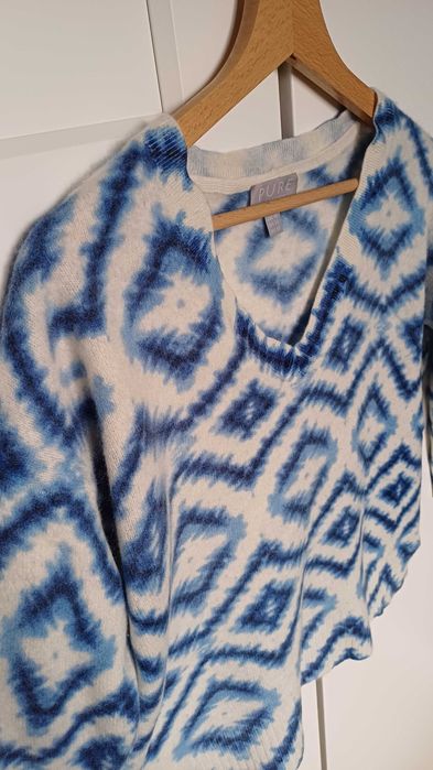 Kaszmirowy sweter z motywem abstrakcyjnym Pure Collection S/M oversize