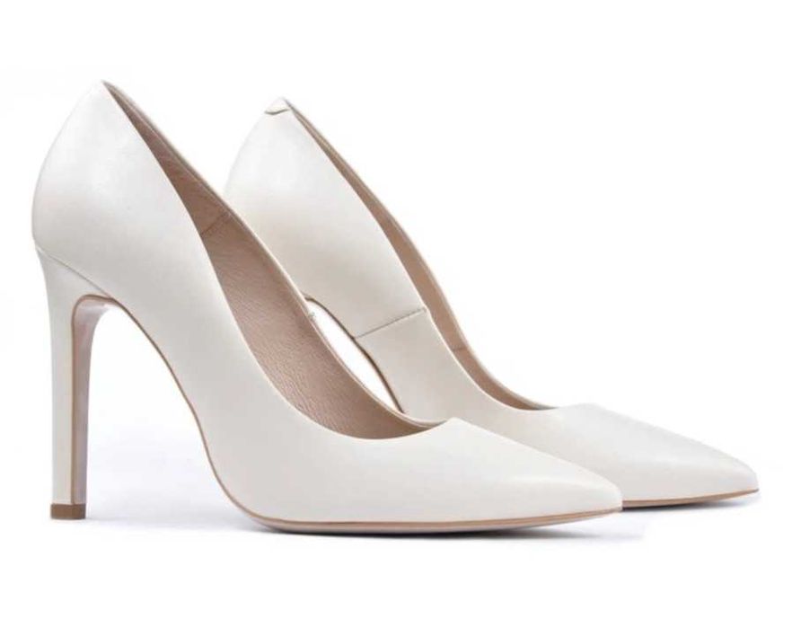 Туфли лодочки кожаные молочного цвета айвори Bravo Moda