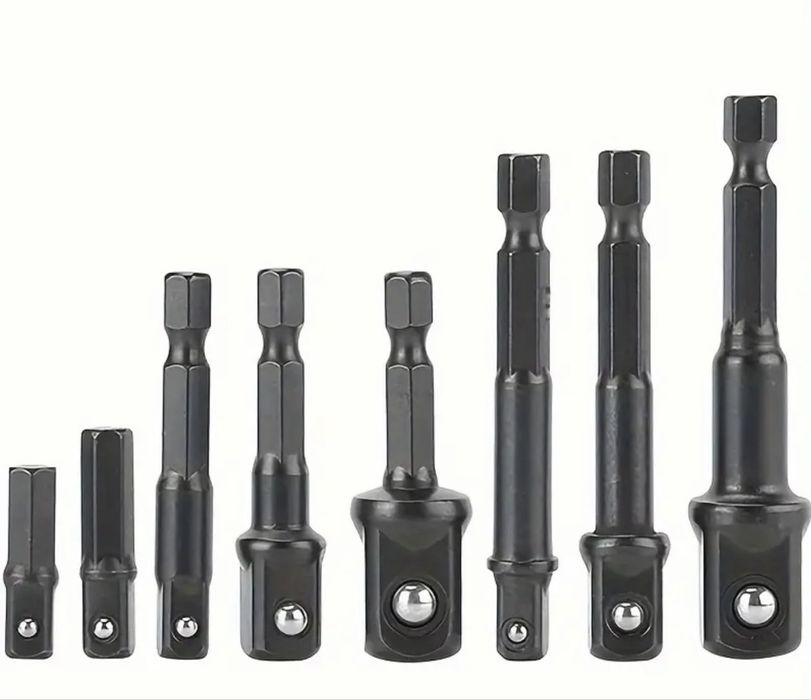 Kit 8 Adaptadores de Chave de Impacto Hexagonal (1/4" 3/8" 1/2")