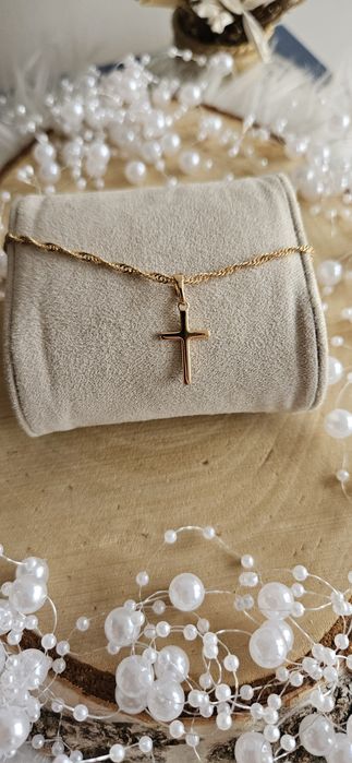 Łańcuszek z krzyżykiem stal chirurgiczna 316L