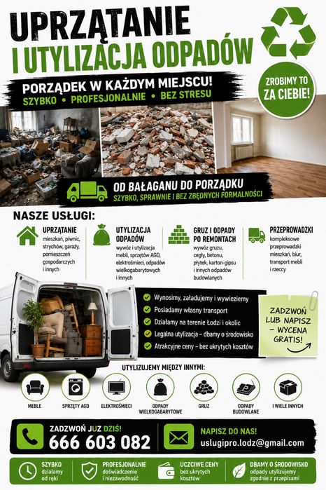 Odbiór złomu  porządkowanie  wywóz gruzu przeprowadzki