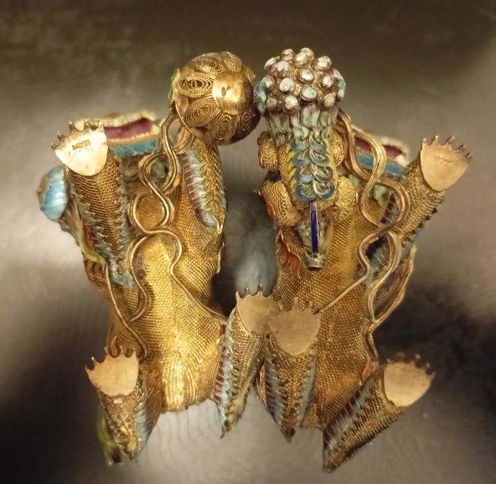 Par de Cachorros Foo em Prata  Detalhados e Raros (255 g)