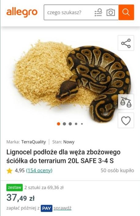 Podłoże do terrarium - lignocel