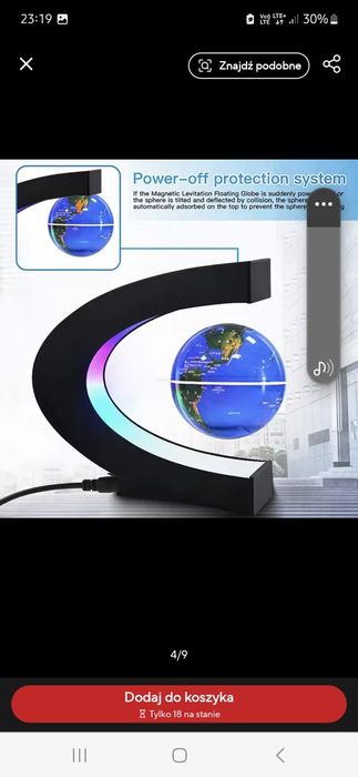 Lewitujący globus led