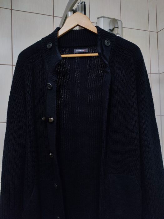 Sweter sweterek klasyczny Devred XL L kardigan czarny materiałowy bawe