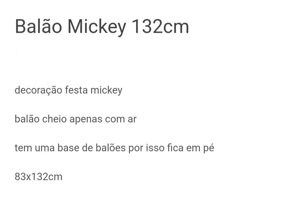 Balão fica em pé do Mickey