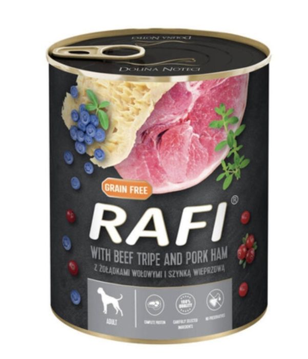 Rafi mokra karma dla psa  żołądki wołowe z szynką10x 800 g