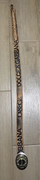 Кожаный ремень D&G (Dolce & Gabbana) с массивной пряжкой