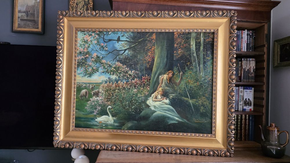 Stary obraz  HartigH  1923r 118x93cm olej na płótnie