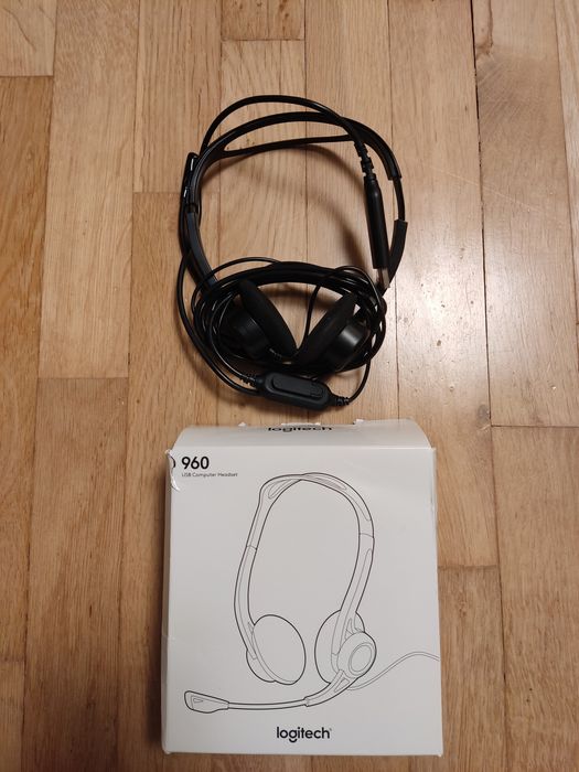 Logitech 960 USB słuchawki przewodowe z mikrofonem nowe