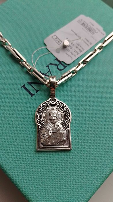 50 гр якорное плетение с длинным удлинённым звеном серебряная цепь