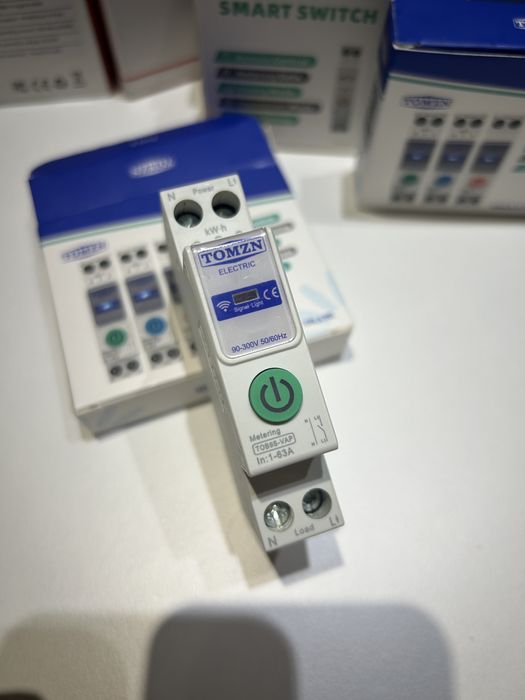 Смарт вимикач автомат томзн tomzn 63А ватметром реле напруги захист