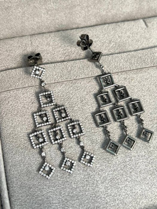 Сережки з діамантами  Біле  золото