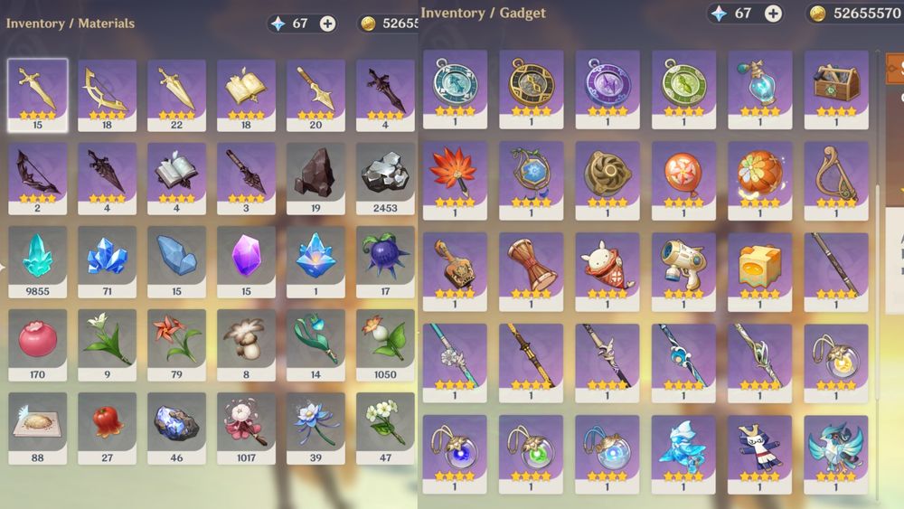 Аккаунт у Genshin Impact 60 AR EU багато легендарок + Honkai Impact