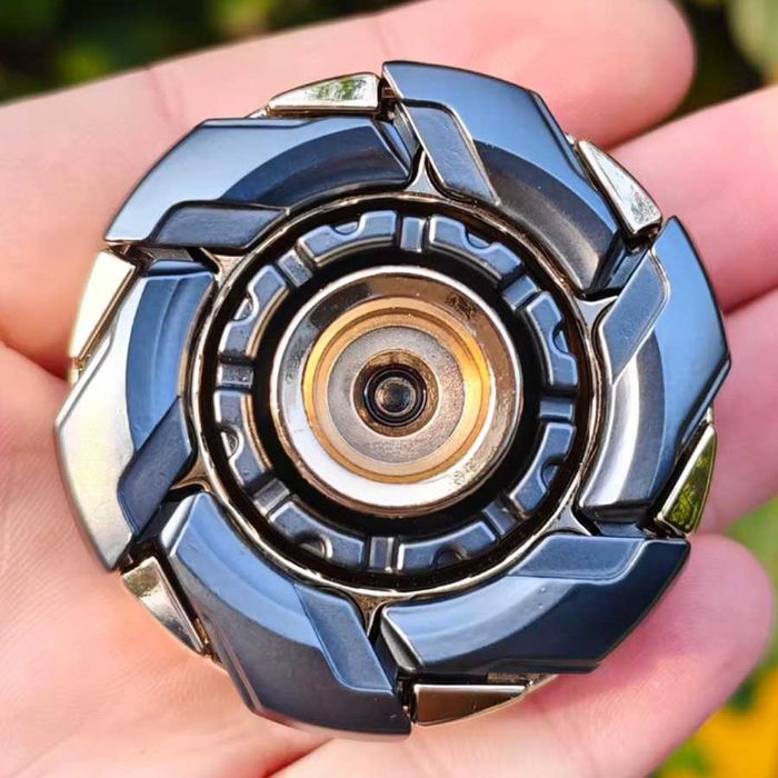 EDC Фіджет іграшка спінер розкладний магнітний Артефакт Fidget Toy антистрес офісний слайдер (сірий з золотим)