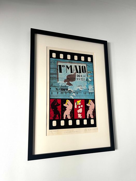 Serigrafia José de Guimarães 1976 1º de Maio Prova Especial