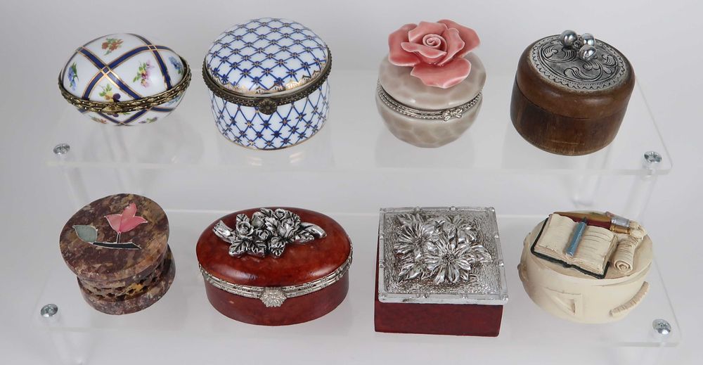 Conjunto de 8 caixas de joias /aneleiras