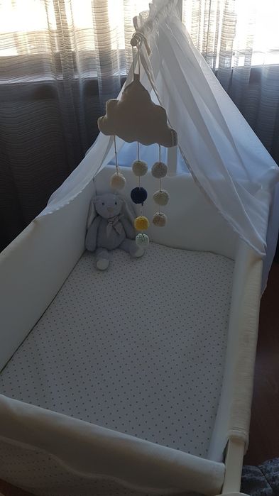 Berço de bebé lacado branco