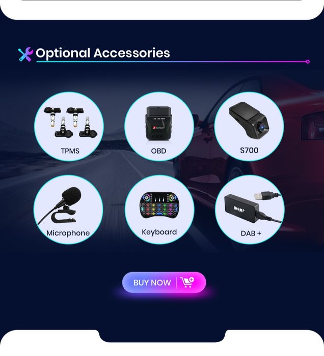 Rádio Android CarPlay Universal Ecrã Rotativo 10" 4/64GB WiFi GPS BT