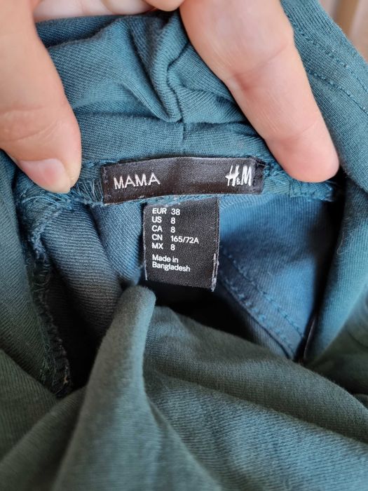 Jeansy ciążowe H&M ciemnozielone