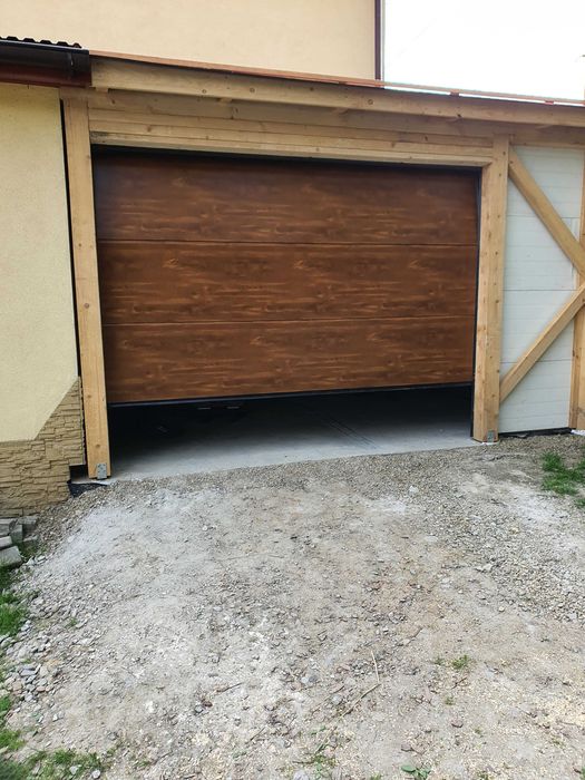 Brama garażowa segmentowa ocieplana antracyt brąz orzech złoty dąb