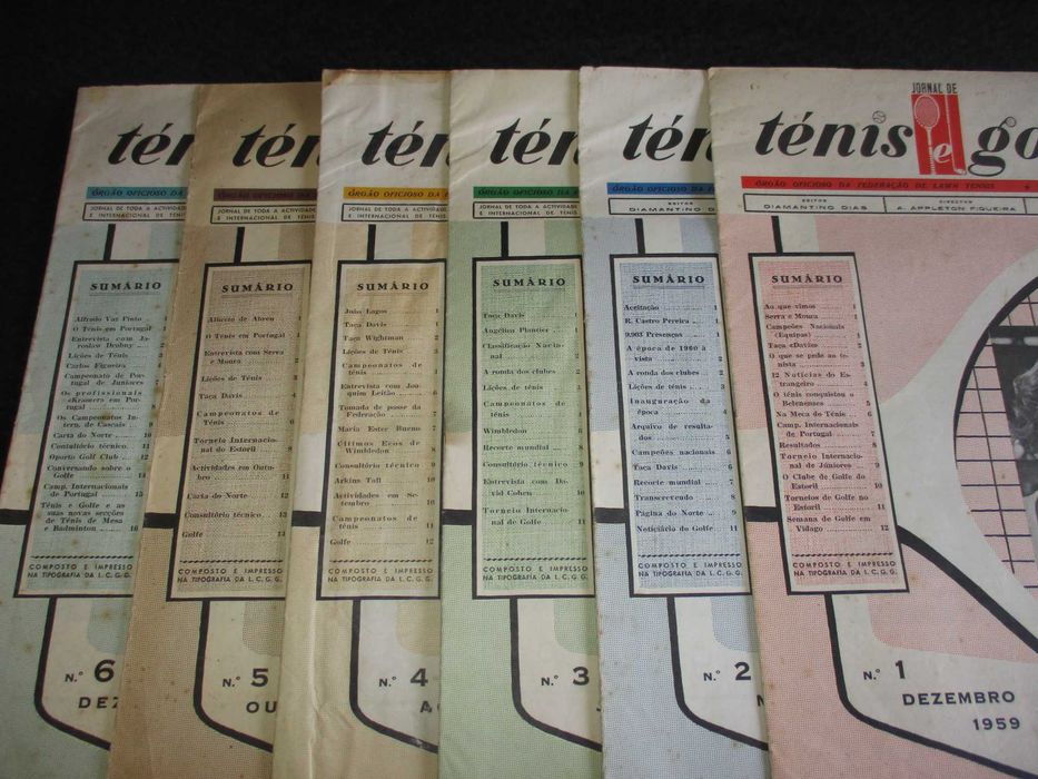 Jornal de Ténis e Golfe 1 ao 6 Raro 1960